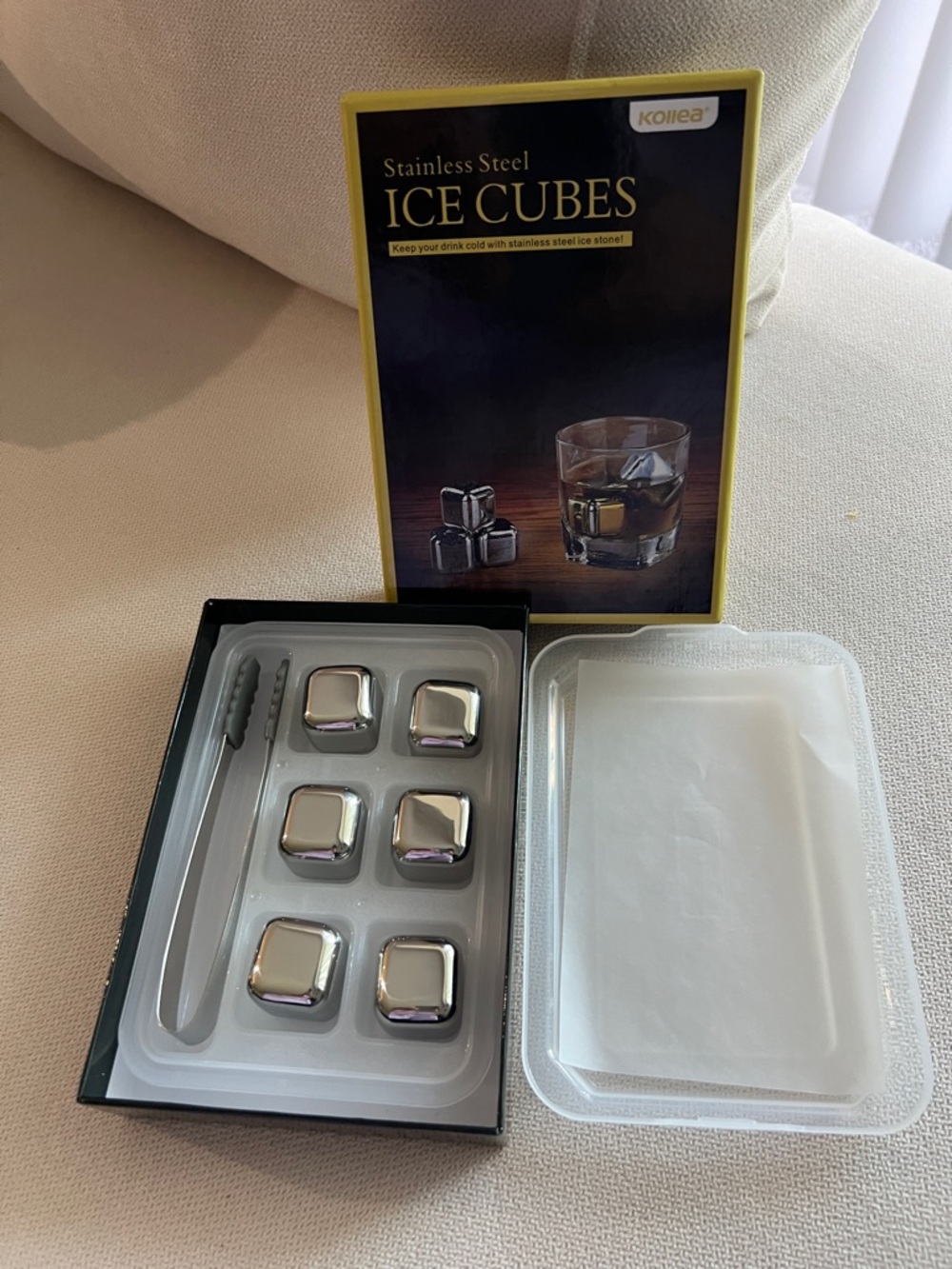 Stainless Steel Ice Cubes Set - Silver